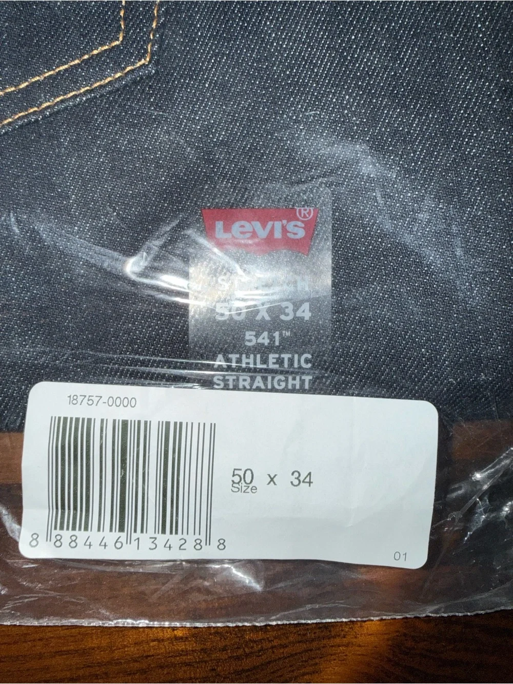 Levi's 541 Athletic Fit Men's Jeans in Dark Indigo with Yellow Stitching 50x34